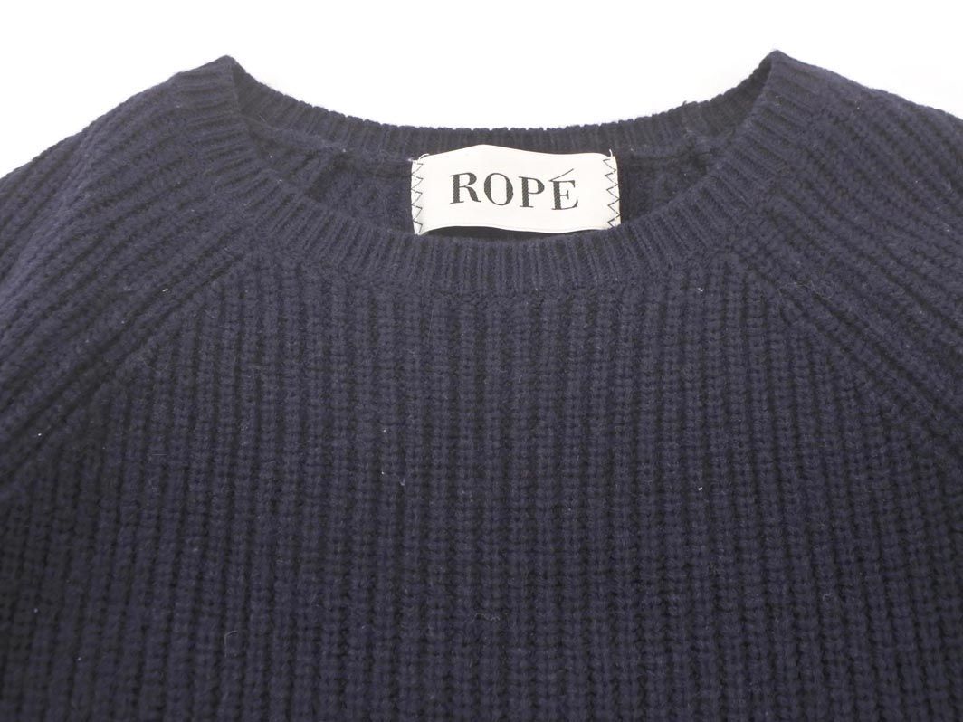 ROPE ロペ ウール混 ニット ワンピース size38/濃紺 ◇■ ☆ eba6 レディース_画像3