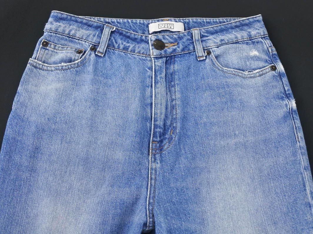 LOWRYS FARM Lowrys Farm USED processing tapered Denim pants sizeM/ blue ## * eba6 lady's 