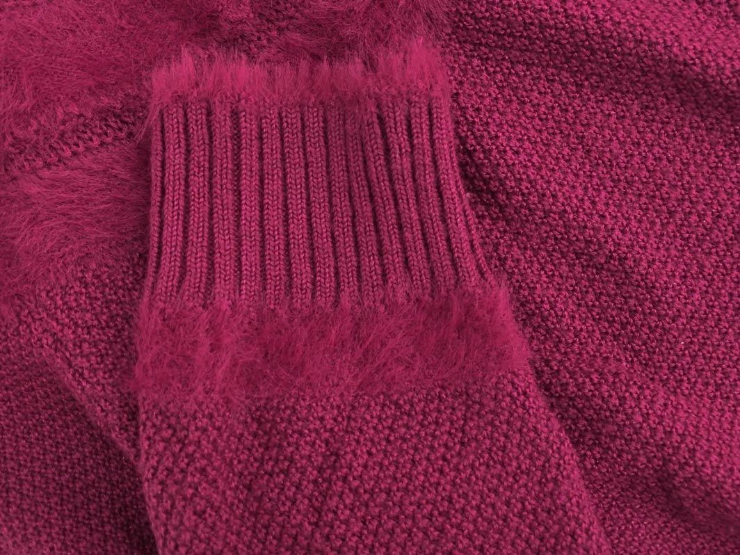 Reflect Reflect wool .ta-toru neck knitted sweater size9/ bordeaux *# * eba7 lady's 
