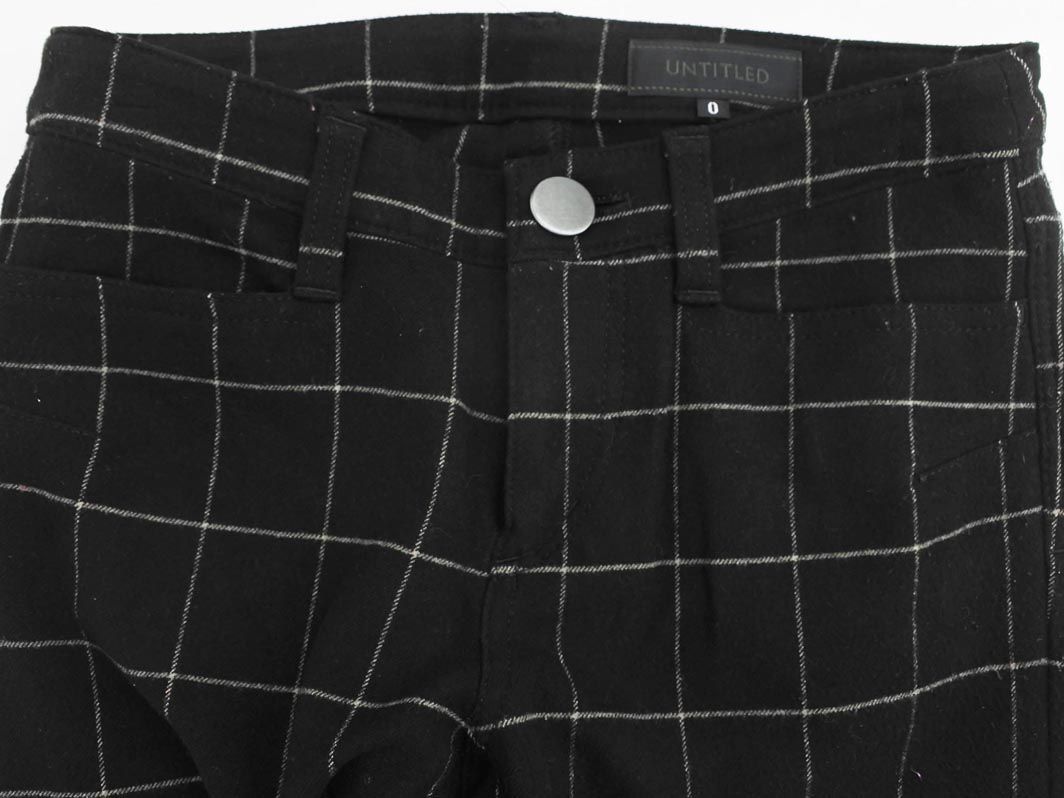 UNTITLED Untitled check stretch skinny pants size0/ black *# * eba9 lady's 