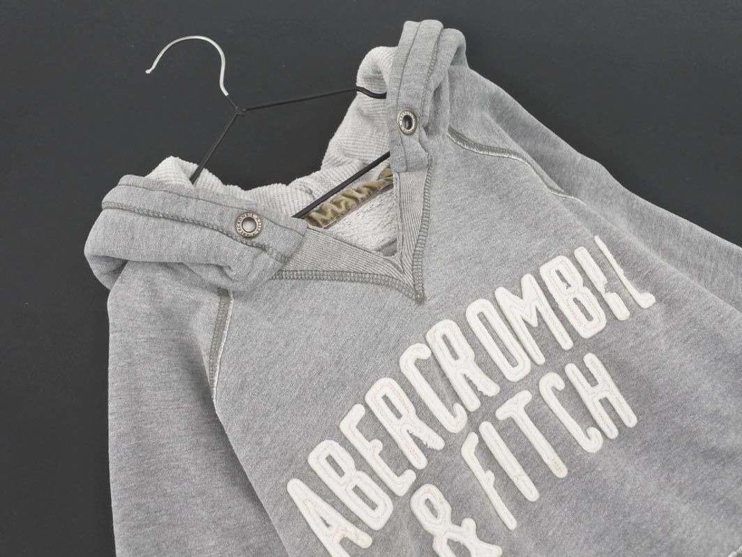 Abercrombie & Fitch アバクロンビー＆フィッチ 裏起毛 ロゴ プルオーバー パーカー sizeL/グレー ◇■ ☆ eba9 レディース_画像2