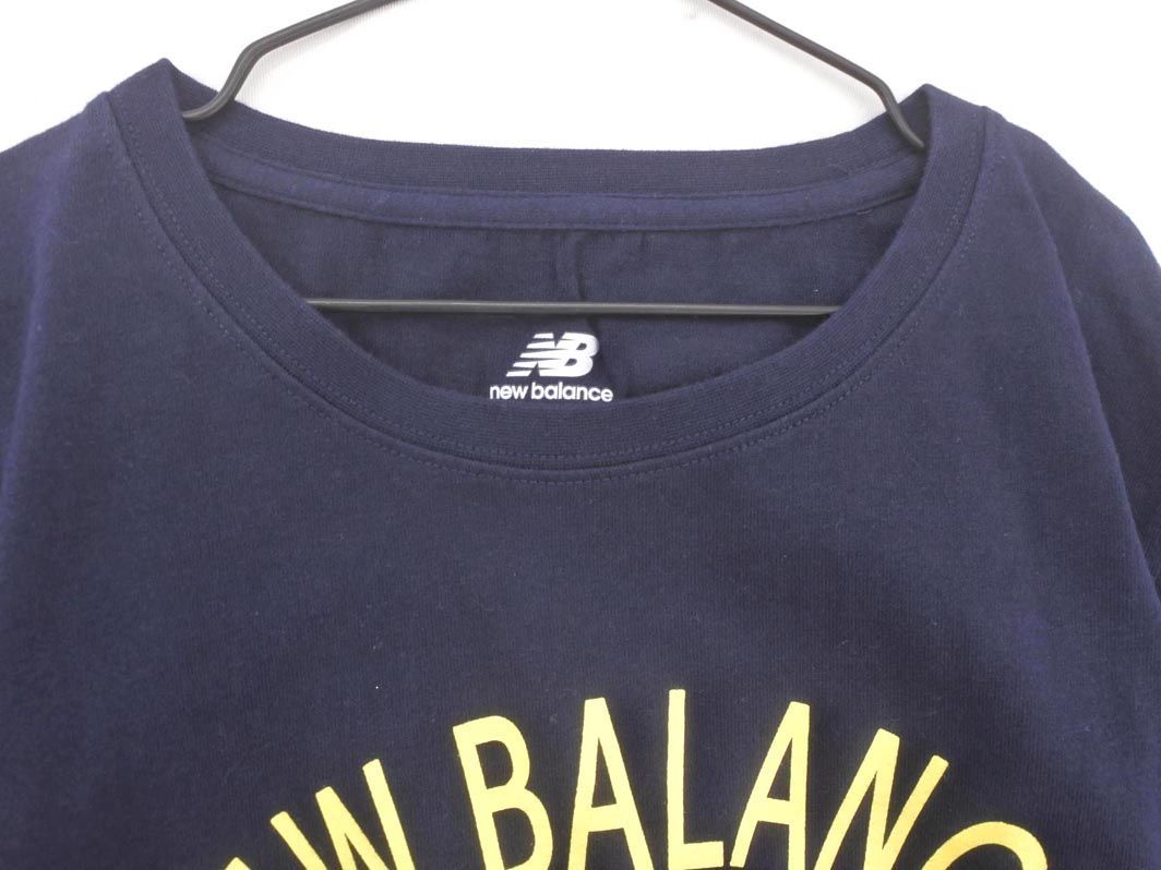 New Balance ニューバランス プリント ロゴ 刺繍 Tシャツ sizeXL/紺 ■◇ ☆ ebb6 レディース_画像2