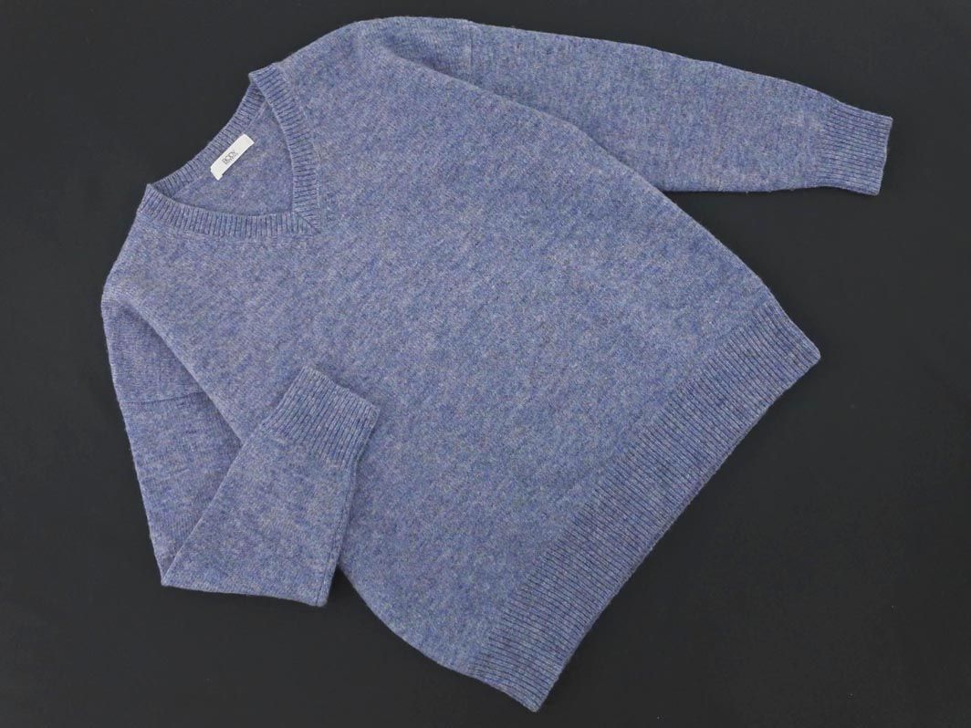BODY DRESSING body dressing wool 100% V neck knitted sweater size38/ blue *# * ebb6 lady's 