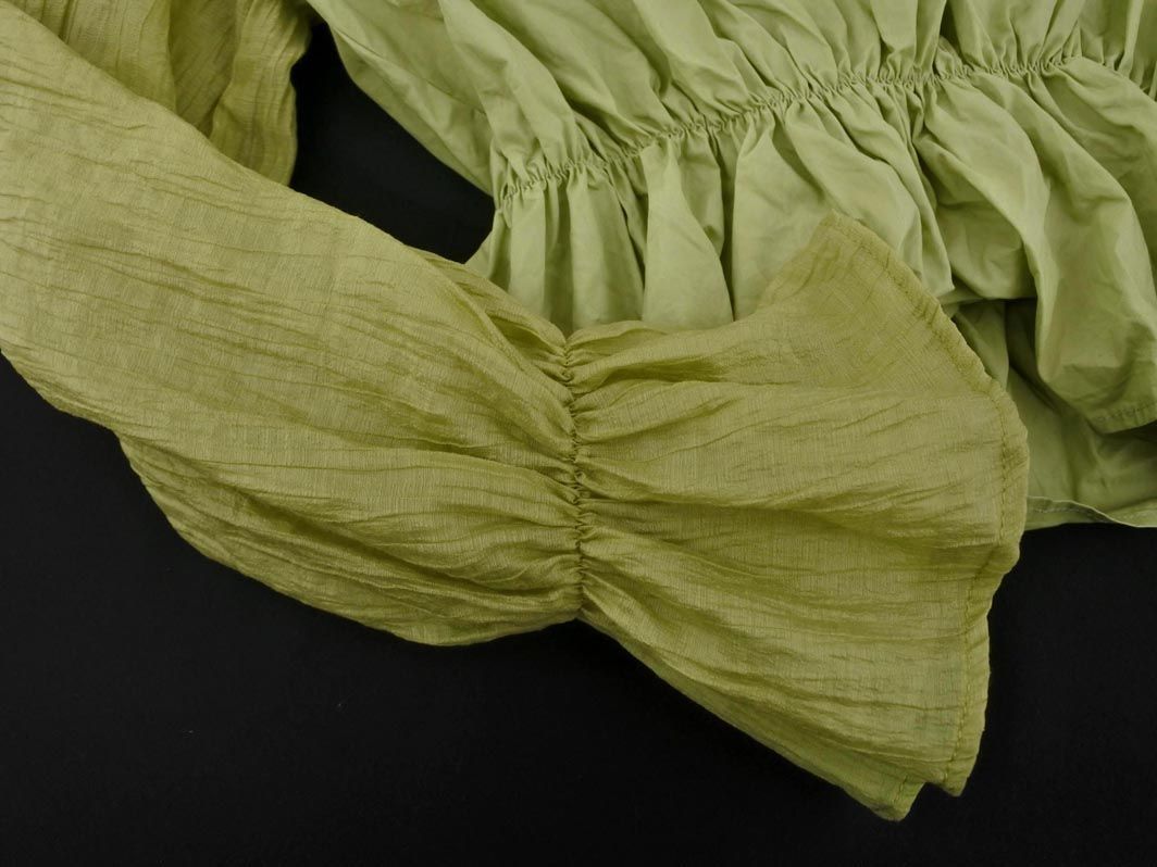 Heather Heather gya The - блуза рубашка sizeF/ желтый зеленый #* * ebb9 женский 