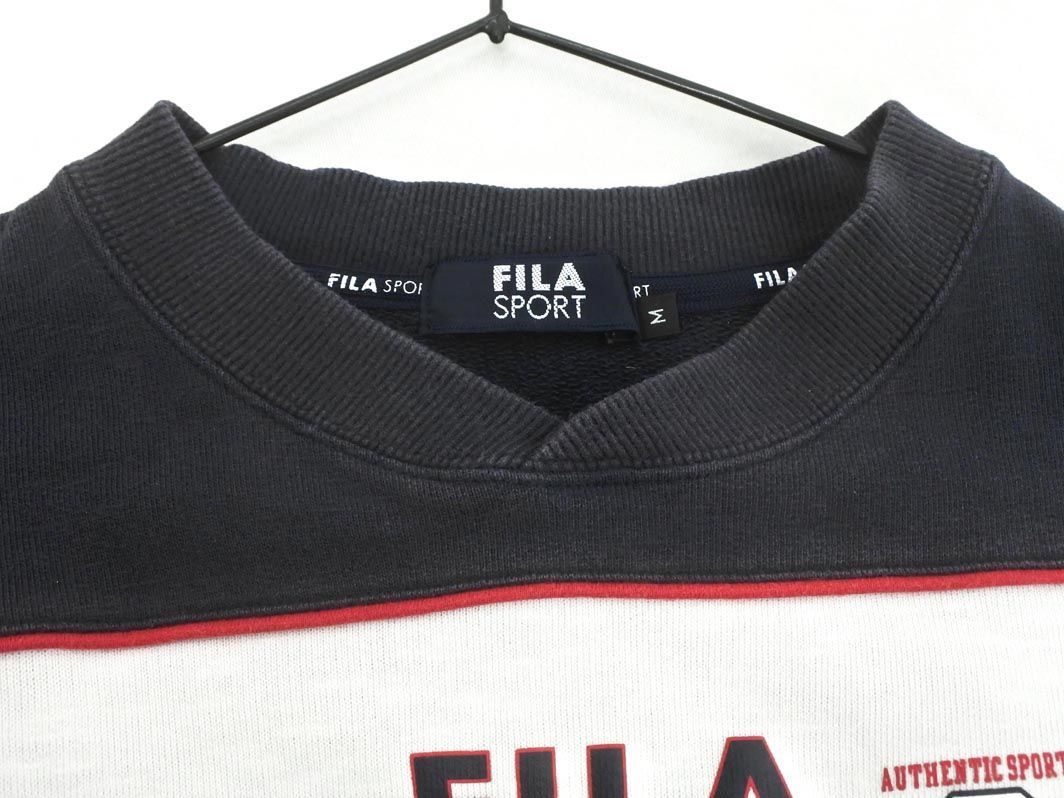 FILA フィラ SPORT ロゴ トレーナー スウェット sizeM/紺 ◇■ ☆ ebb9 メンズ_画像2