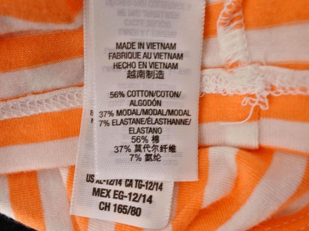  cat pohs OK JUICY COUTURE Juicy Couture ribbon border T-shirt size12/14(150cm about )/ orange #* * ebc6 child clothes 