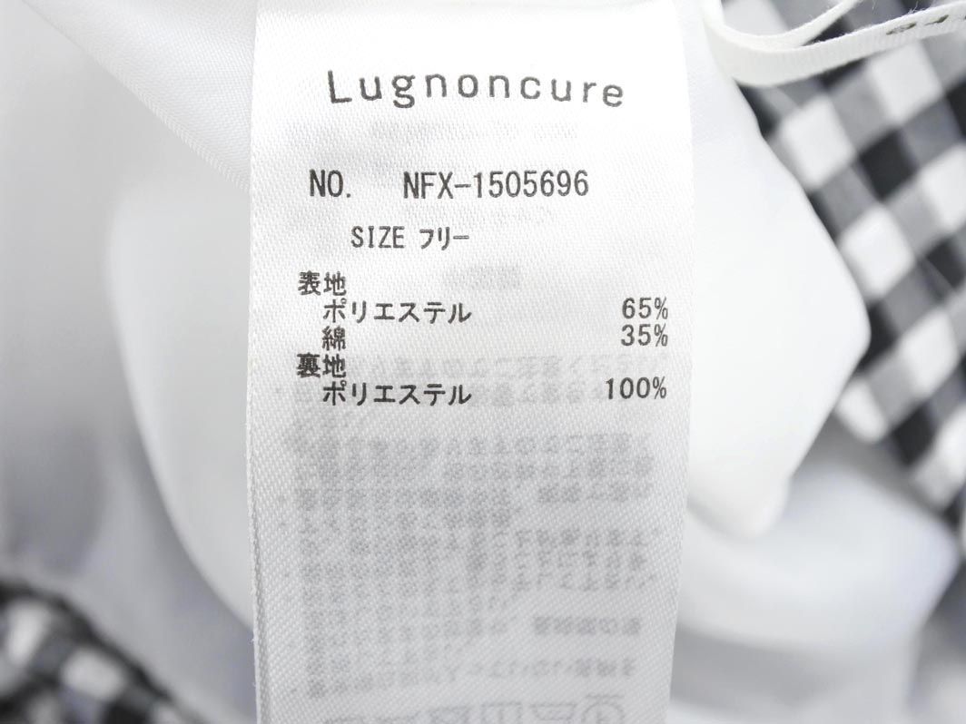 Lugnoncure ルノンキュール ギンガムチェック フレア スカート sizeF/白ｘ黒 ■◇ ☆ ebc6 レディース_画像6