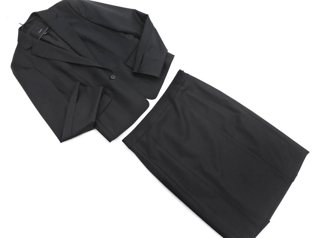 iCB アイシービー セットアップ ジャケット スカート スーツ size7/黒 ■■ ☆ ebc8 レディース_画像1