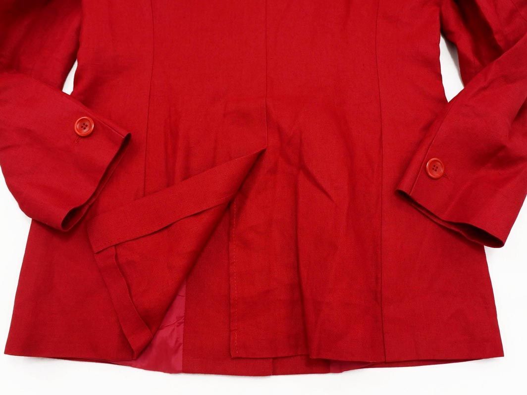 Max Mara Max Mara linen100% shoulder pad entering tailored jacket size40/ red #* * ebc7 lady's 