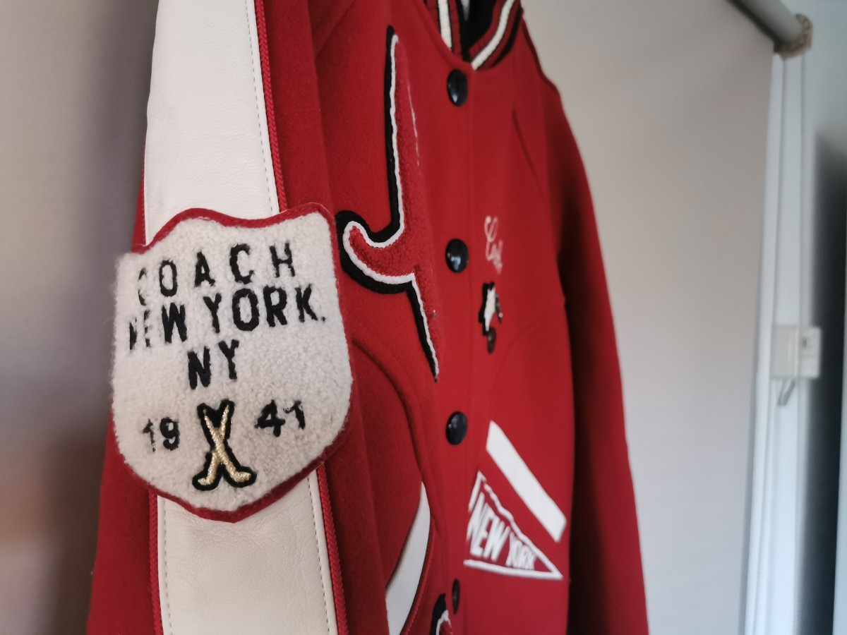 極美品 COACH ジャケット コート 赤 M ウール ブルゾン_画像5