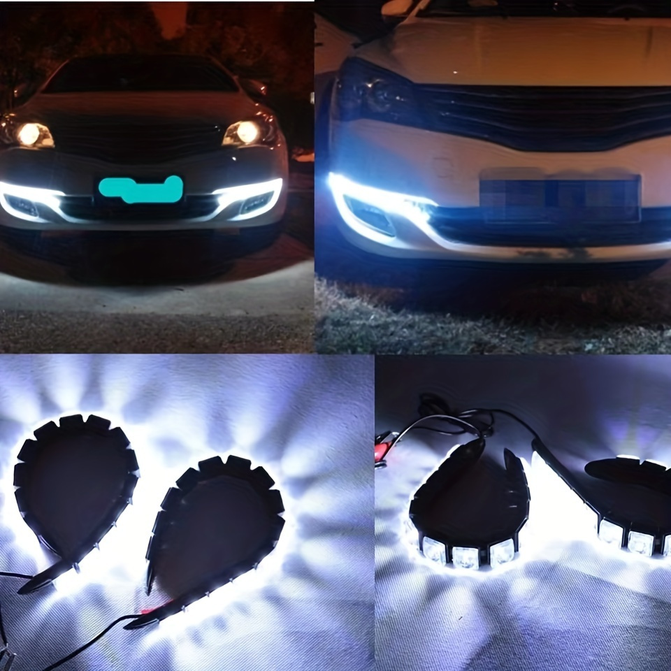 2個セット フレキシブル デイライト LED テープライト 簡単取付 ブルー DC12V 6LED 防水 17cm カー用品 非純正 t25_画像8