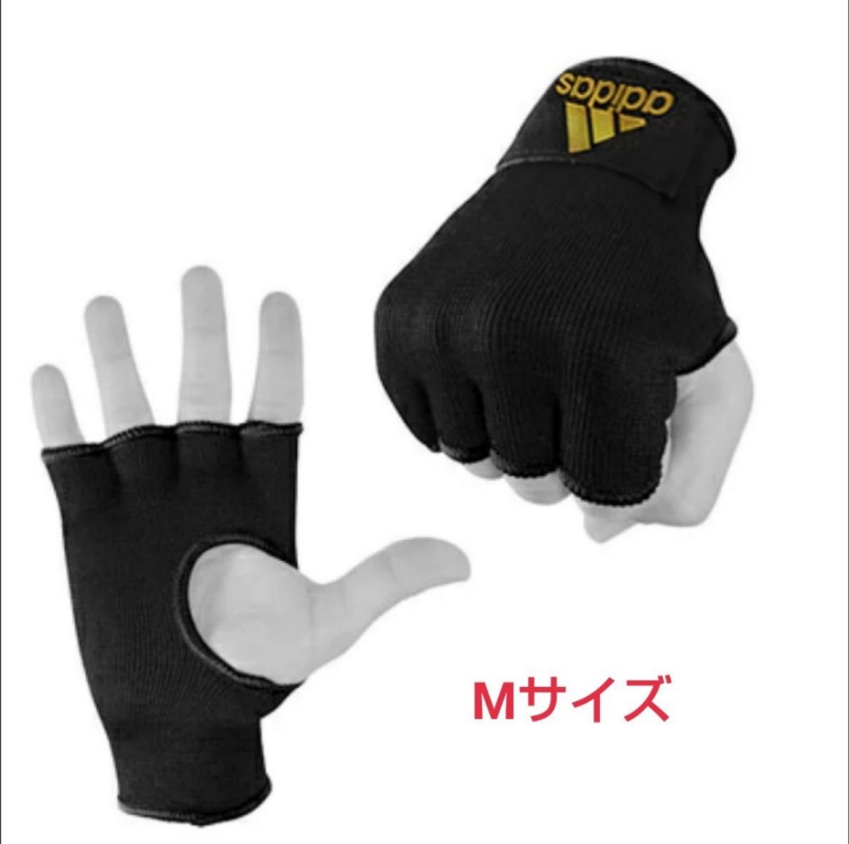  Adidas boxing inner glove M size black × Gold left right 1 collection 