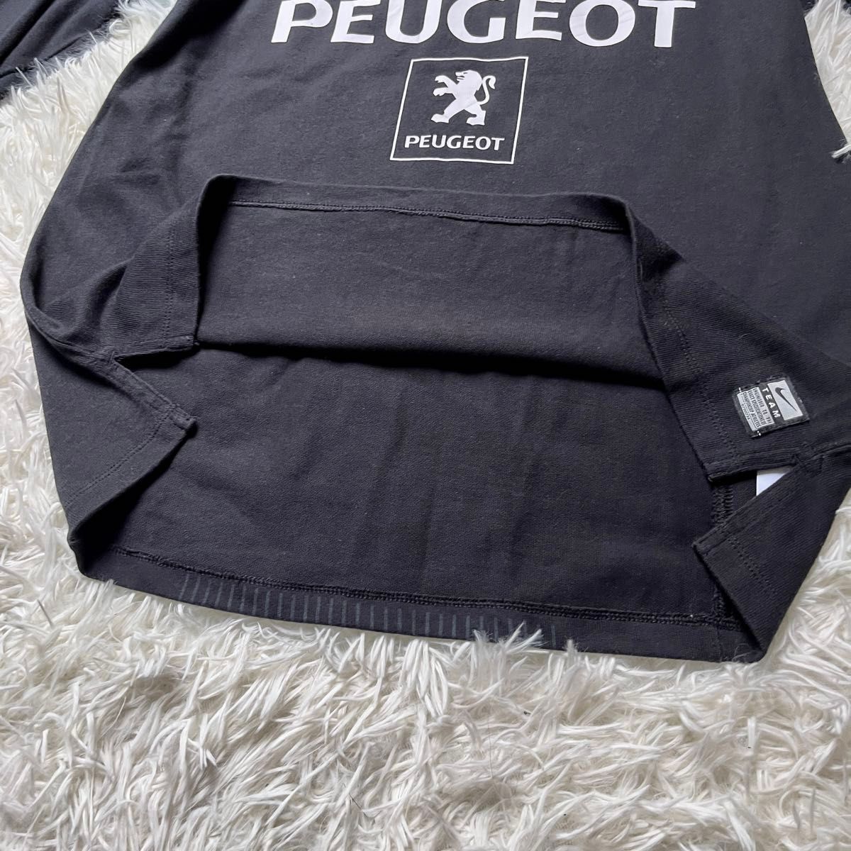 【極美品】NIKE × PEUGEOT ナイキ　プジョー　ラガーシャツ ブラック　レッド　M メンズ
