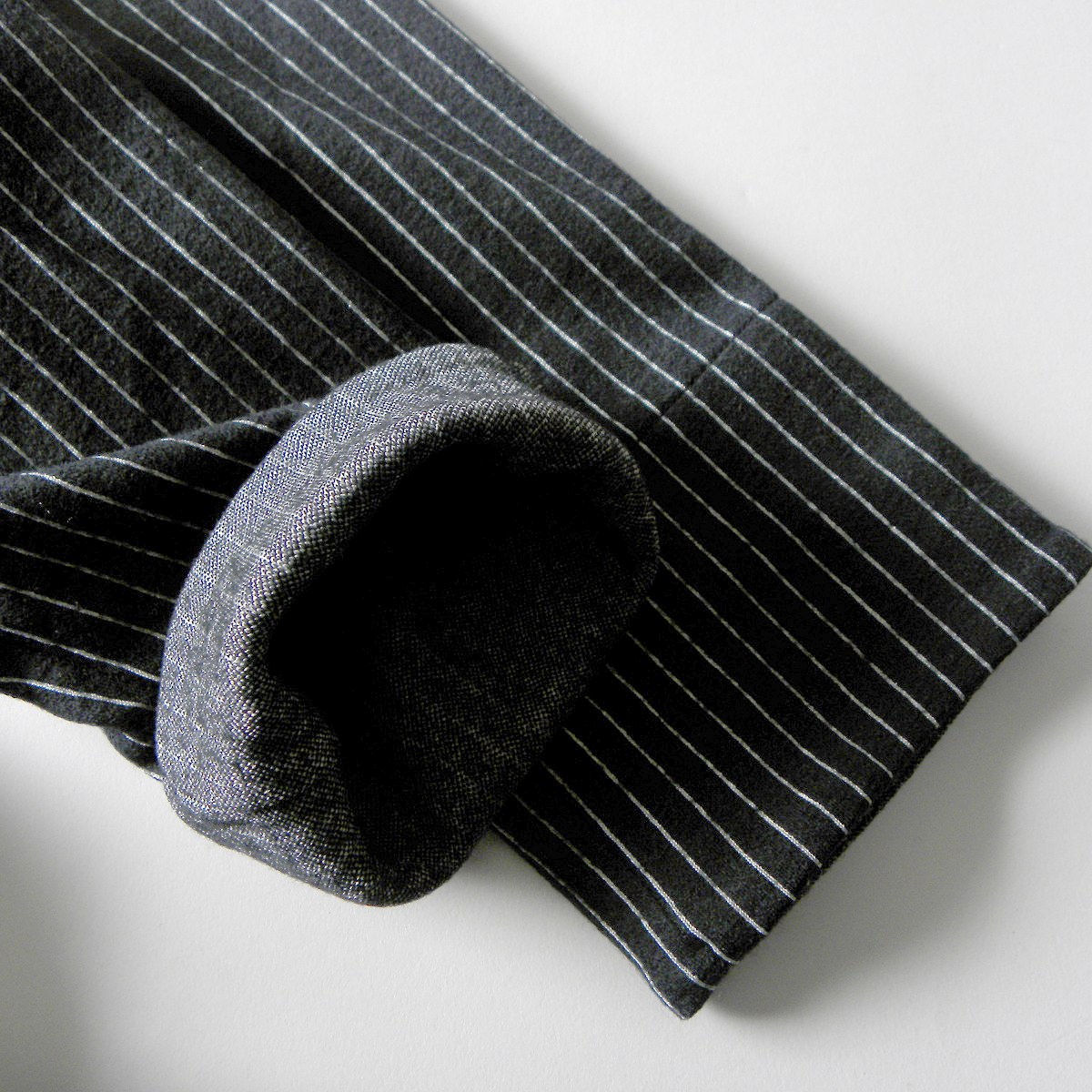 ジュイール JOUIR ストライプ柄 ストレッチウールチュニック 7分袖 ゆったりシルエット 大人カジュアル ブラック 日本製 l0201-2の画像4