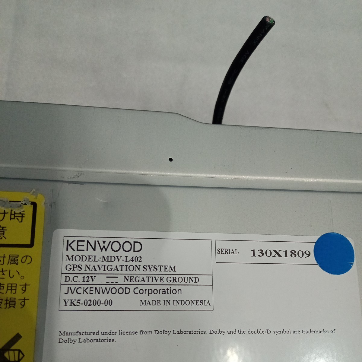 ケンウッド KENWOOD MDV-L402 動作未確認 ジャンク_画像3