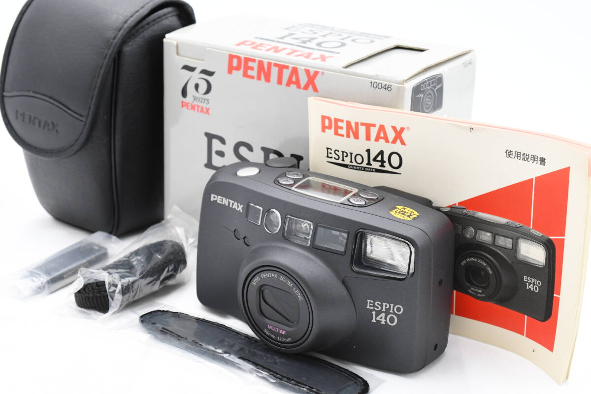 PENTAX ペンタックス ESPIO 140 ブラックボディ フィルムカメラ コンパクトカメラ 元箱付き (t6174)