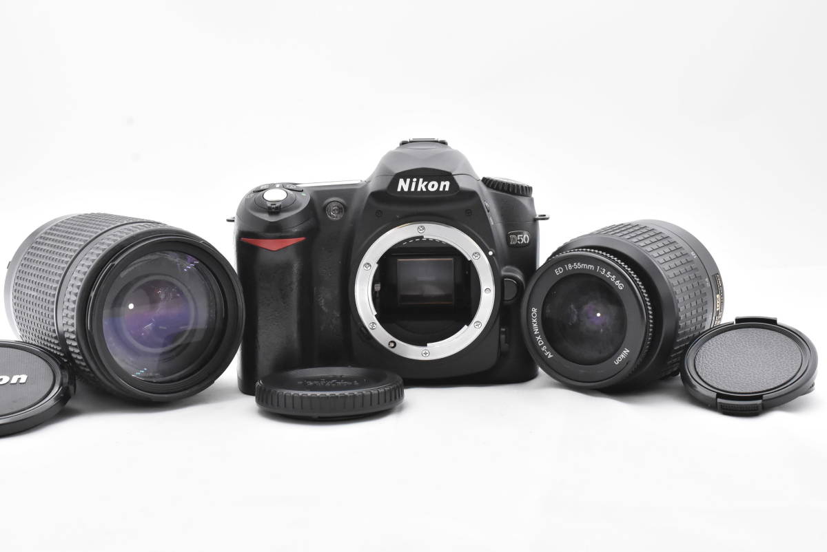 Nikon ニコン Nikon D50カメラ NIKKOR 18-55mm F3.5-5.6レンズ NIKKOR 70-300mm F4-5.6レンズ (t6008)