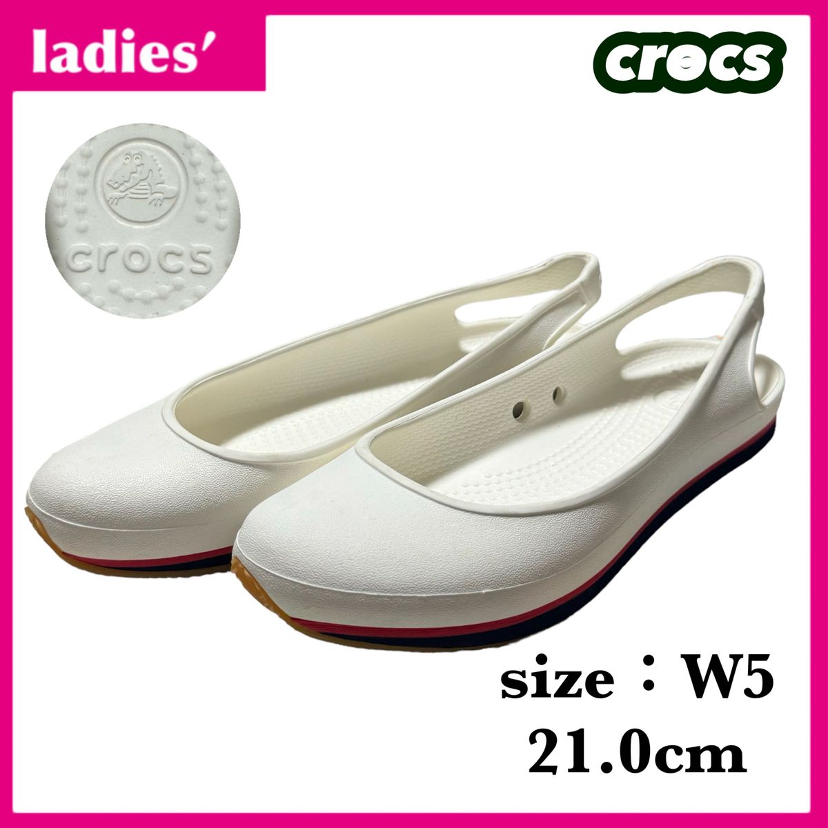 crocs クロックス retro slingback flat w レトロ スリングバック フラット ウィメン W5 21cm