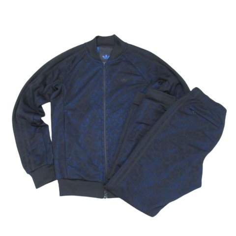 アディダス オリジナルス 美品 ブルーバージョン トラックジャケット パンツ セット 黒 ブラック M FW-2023 IJ7413 IJ7412 adidas ◆OM2