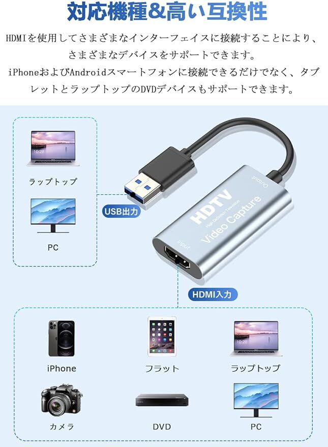 USB3.0＆HDMI 変換アダプタ　HD画質録画　HD1080P/4K_画像5