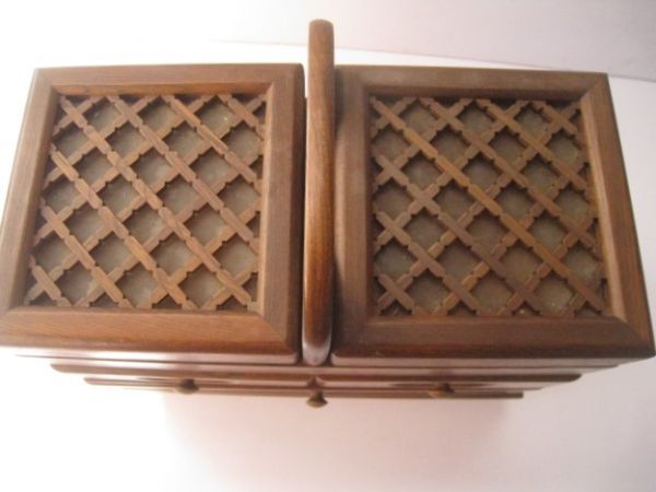 木製　裁縫箱　G-Wood　ソーイングBOX　サイズ：約35.5×17.5×H31㎝　/22N2.1-19_画像3