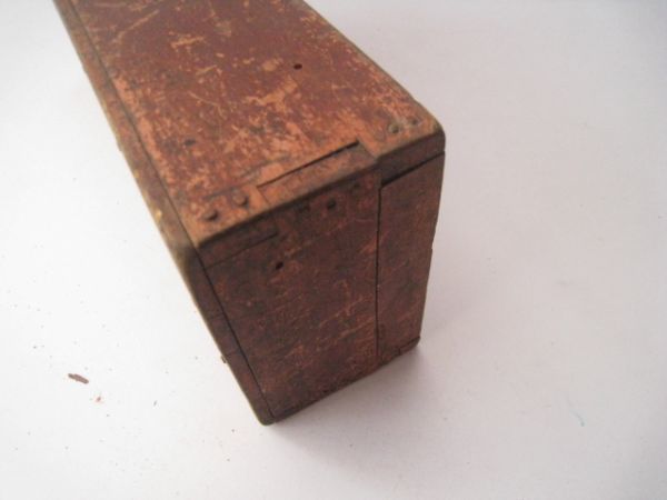 レトロ　味のある木箱　木製の小物入れ　古材　サイズ：約25×10.5×H6.5㎝/22N2.1-30_画像5