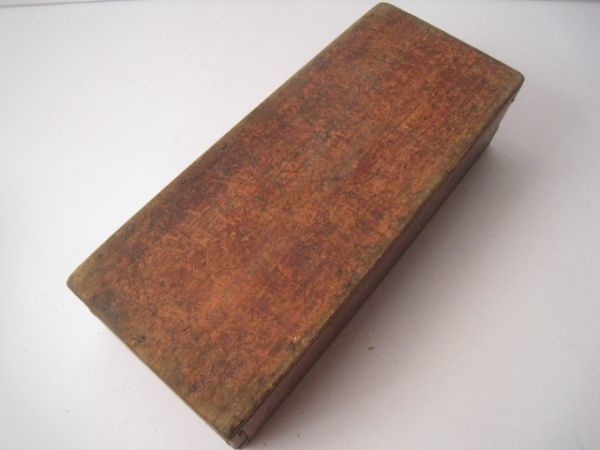 レトロ　味のある木箱　木製の小物入れ　古材　サイズ：約25×10.5×H6.5㎝/22N2.1-30_画像6