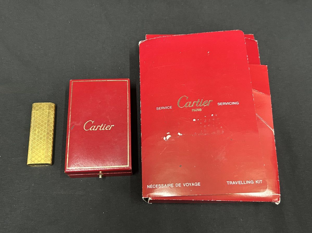 【M1-11】Cartier カルティエ ガスライター PLAOUEORG ゴールドカラー 稼働品