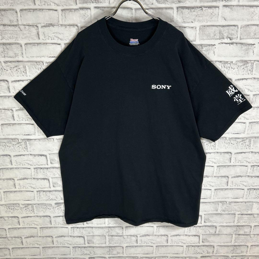 SONY ソニー バックプリント 威風堂々 2XL 企業 Tシャツ 半袖 輸入品 春服 夏服 海外古着 企業 会社 家電メーカー ワンポイント 袖ロゴ_画像6