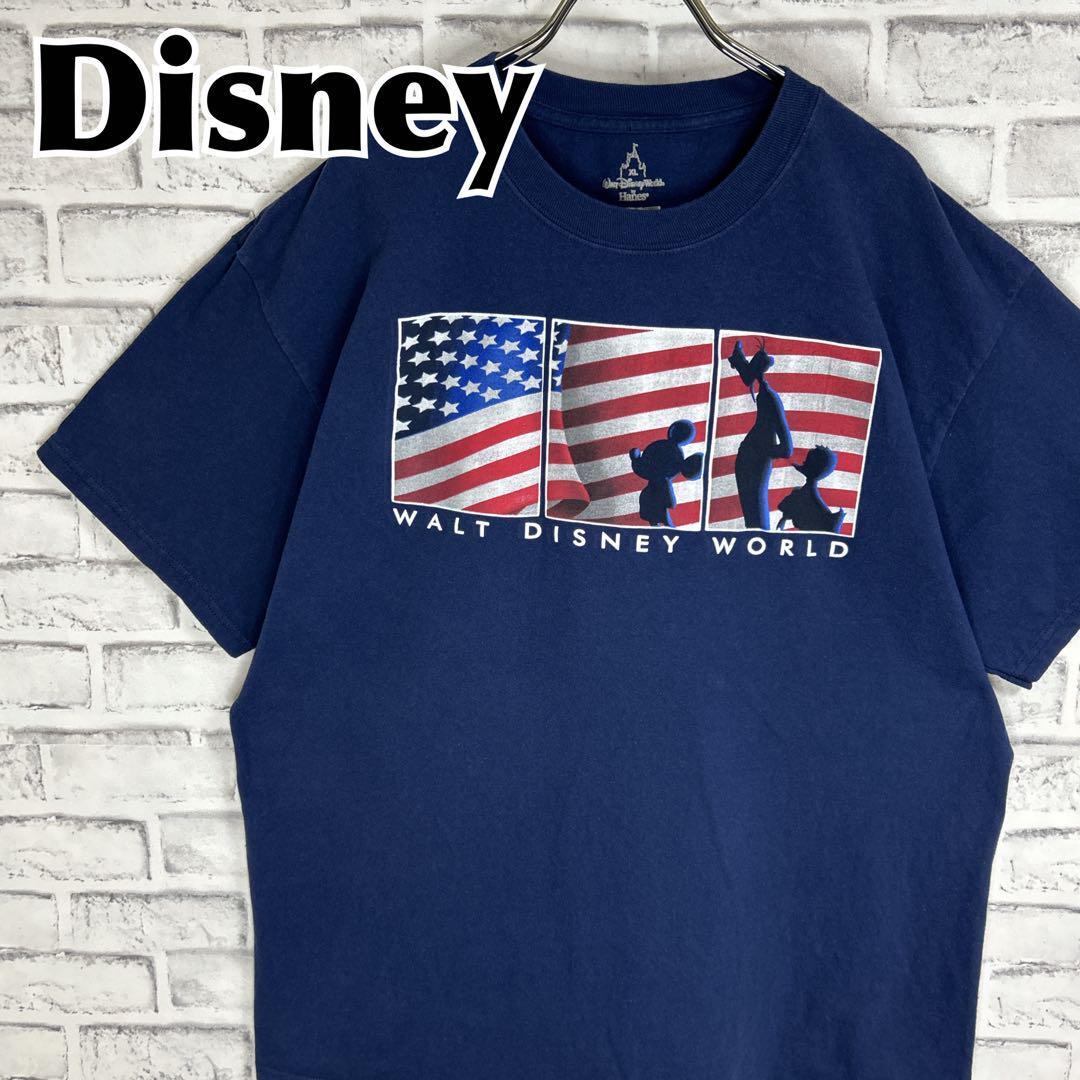 Disney ディズニー WDW 星条旗 ミッキー 国旗 Tシャツ 半袖 輸入品 春服 夏服 海外古着 ディズニーワールド ドナルド グーフィ ロゴ