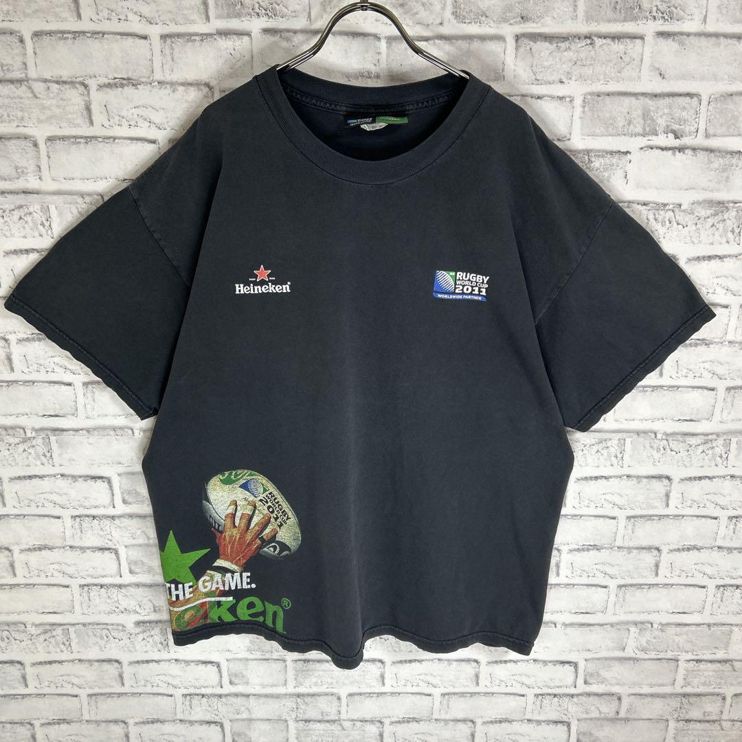 CANTERBURY × Heineken カンタベリー × ハイネケン ラグビーワールドカップ 2011 Tシャツ 半袖 輸入品 春服 夏服 海外古着 会社