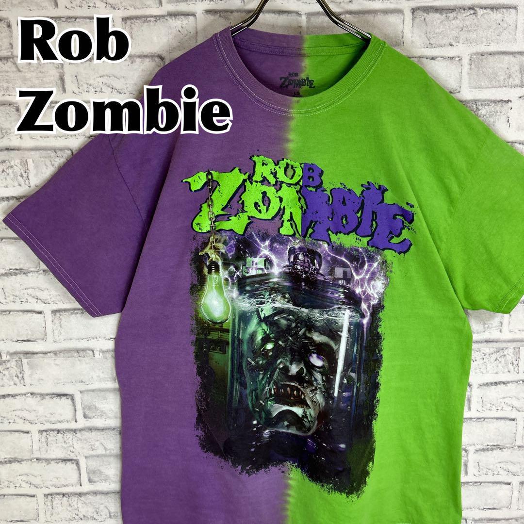 Rob Zombie ロブゾンビ Monster Split Tシャツ 半袖 輸入品 春服 夏服 海外古着 ロゴ ロック 音楽 ミュージック カラフル  バイカラー 切替