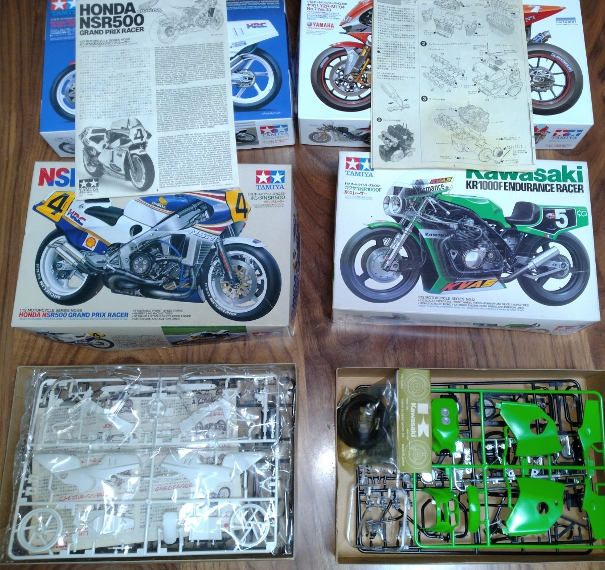  Tamiya 1/12 motorcycle series NO.55 NO.99 NO.100 not yet constructed ( extra Junk NO.12) together 4 pcs 