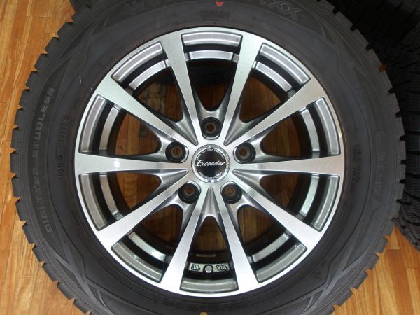 O 送料無料 バリ山 即納 国産スタッドレス エクシーダー 15インチ 5H114.3 6J+43 195/65R15 ノア ヴォクシー セレナ エスクァイア アクセラ