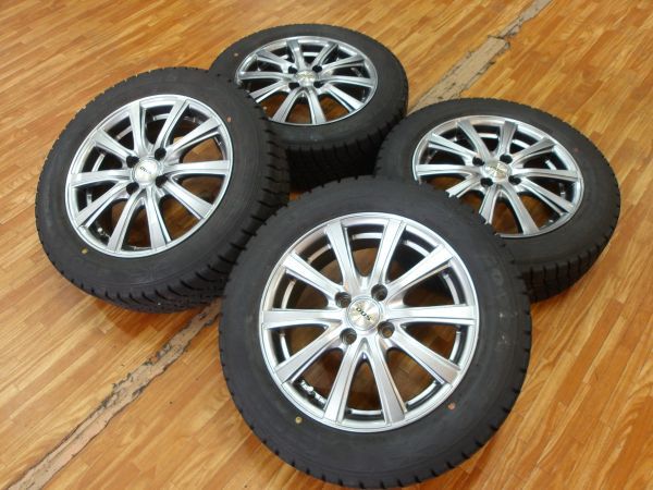 O 送料無料 即納 バリ山 20年製 15 4H100 5.5J+43 グッドイヤー アイスナビ 175/65R15 アクア スペイド ヴィッツ ヤリス スイフト フィット_画像1