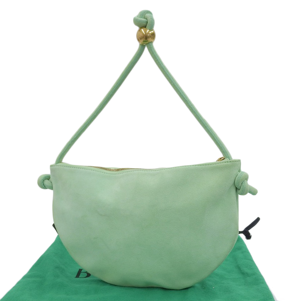  прекрасный товар Bottega Veneta действующий распродажа товар 690590 замша кожа ручная сумочка 2way сумка зеленовато-голубой woshudo× GD металлические принадлежности 