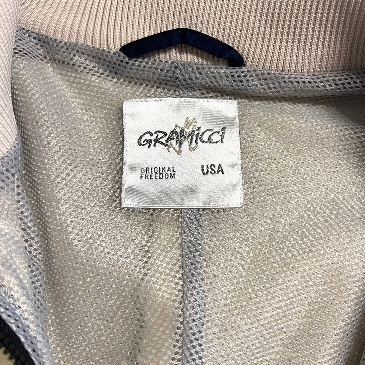 GRAMICCI × Freak’s store グラミチ フリークスストア フリースジャケット ナイロン切替 ホワイト／ネイビー