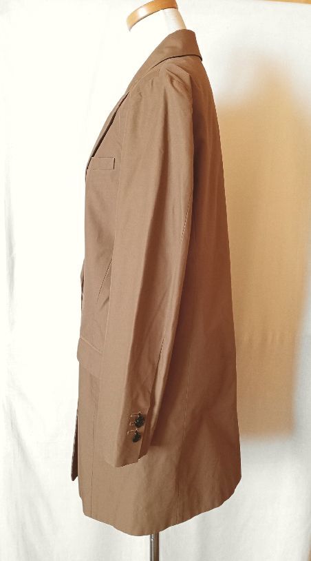 qualitekalite spring coat Chesterfield coat Brown size 2 cotton polyester long outer tailored 