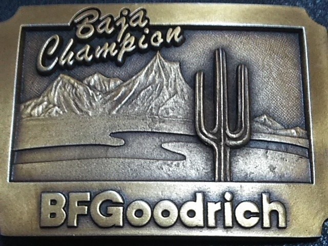 ベルト バックル ヴィンテージ BFGoodrich Baja Champion MOBEX SINCE 1979 サボテン 山脈 川 グッドリッチ タイヤ バハ チャンピオン USA_画像2