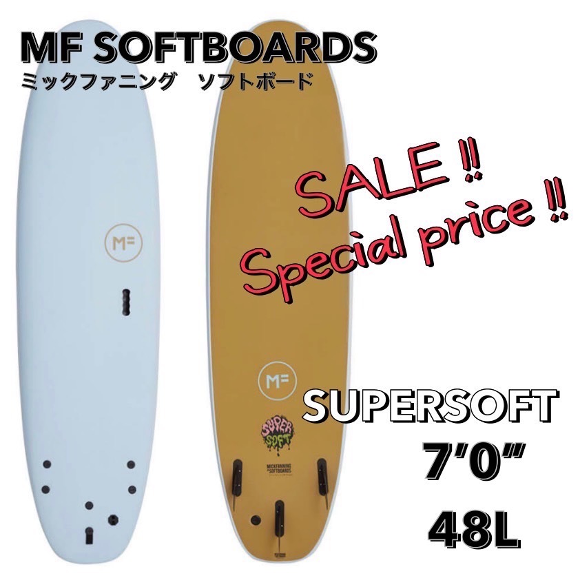 【新春特別プライス】MFソフトボード 7’0” SUPERSOFT/サーフボード ファン ミッドレングス スーパー ミックファニング 新品未使用 初心者