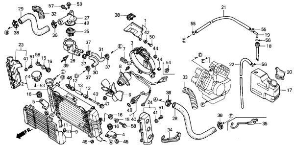 MC15 純正 ラジエターキャップ 送料250円～ VT250F VTZ250 MC14 CBR250F MC20 スパーダ SPADA RC07 VF750 RC09 RC14 RC15 .mz3_MC15　F-28　ラジエター