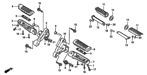 RC42 純正 キャップナット１個 マフラー取り付け ナット CB750F メッキナット 免許教習車 RC17 CBX750F2F ナイトホーク 750 7mm .mj0_ＲＣ42　Ｆ-19　ステップ