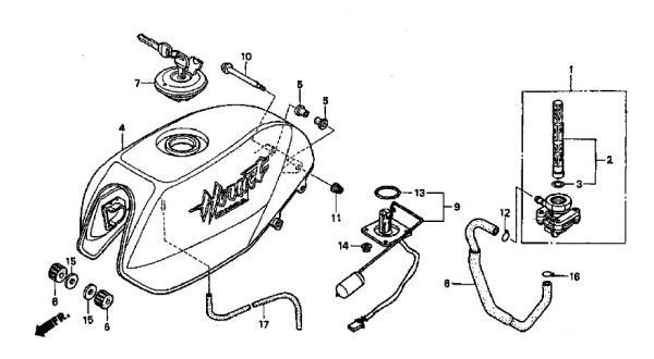 MC31 後期 純正 燃料コック 送料550円～ ホーネット 250 フューエル コック ASSY 新品 HORNET CB250F 燃料 フィルター カバー .kea.7_MC31　F-14-1　タンク