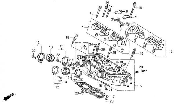 NC30 純正 キャブレター ガスケット 4set VFR400R 新品 キャブ VFR 400 パッキン NC24 VFR400 Oリング NC21 VFR400Z 教習車 .mr8.5x4_NC30　E-2-1　リア、ヘッド