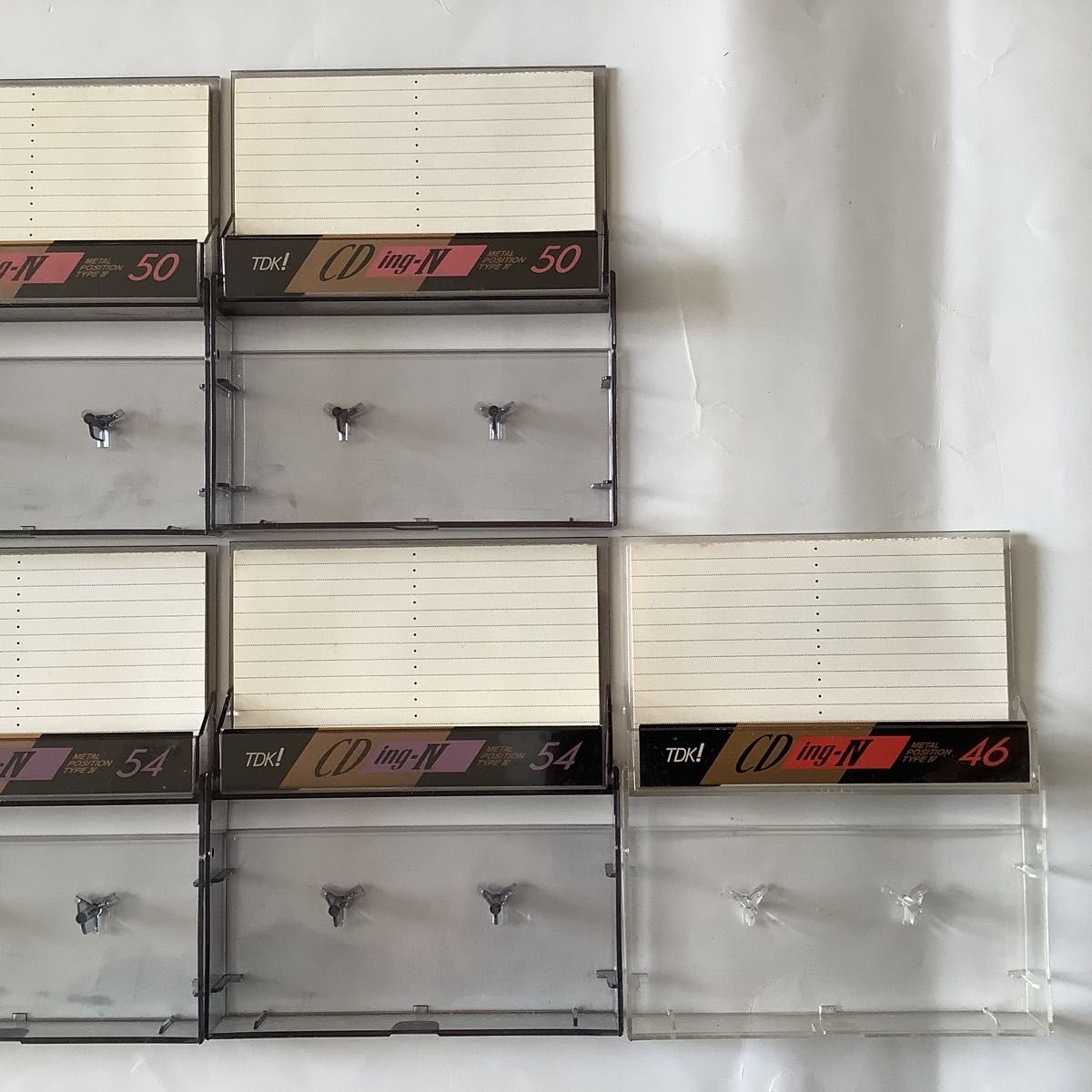 昭和レトロ TDKメタル カセットテープ CDing-Ⅳ 54x2/50x2/46x1/5本セット 中古使用済み