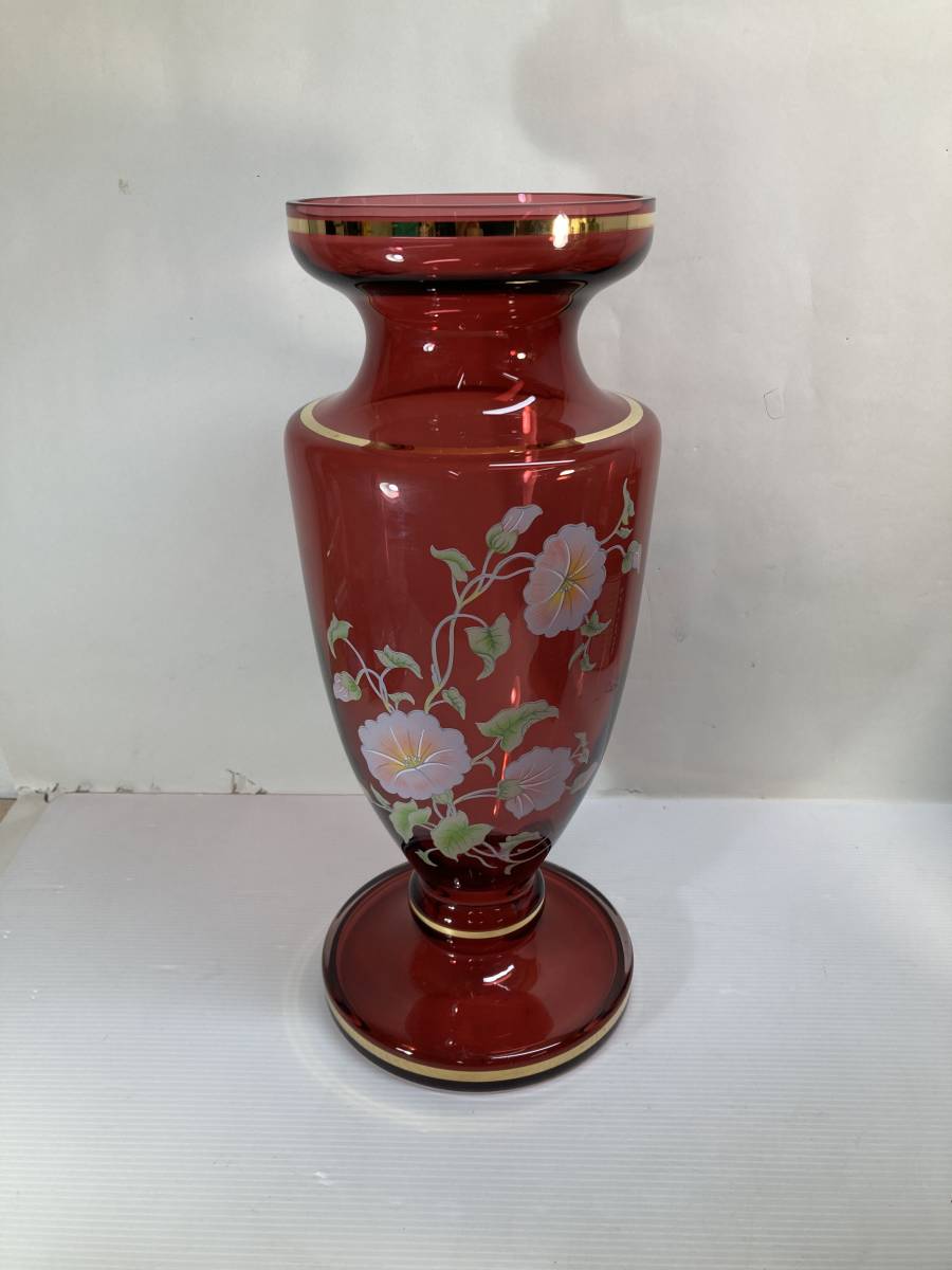 ボヘミアガラス 花瓶 大　花器　壷　40ｃｍ　※箱、タグなし　_画像1