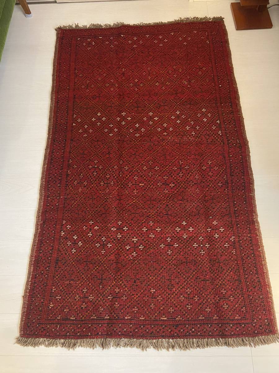  手織りトライバルラグ バルーチ産 約20万円 ウール 手織り ヴィンテージラグ イラン産 検索用:ペルシャ絨毯 トルコ絨毯_画像8