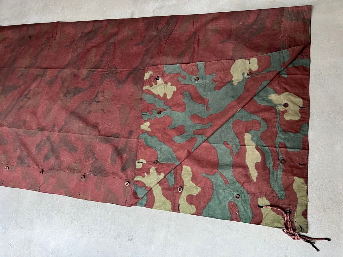 1950年製 実物 デッドストック イタリア軍幕 タープ テント 1950年製 実物 デッドストック イタリア軍幕 タープ テント