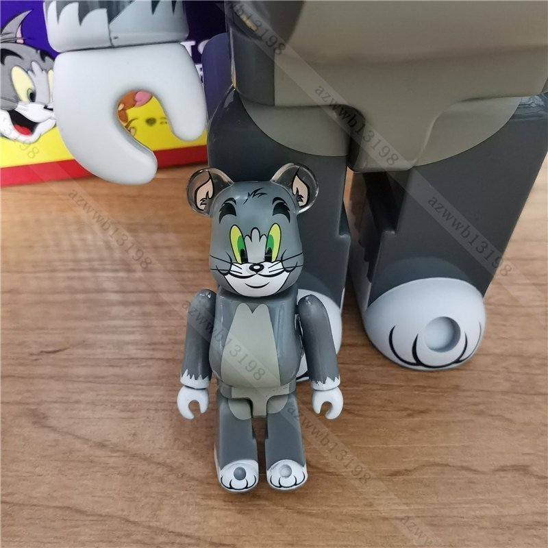 BE@RBRICK TOM フロッキー Ver. 100％ & 400％（TOM AND JERRY） ベアブリック bearbrick MEDICOM TOY コレクション 全高約70mm／280mm_画像4