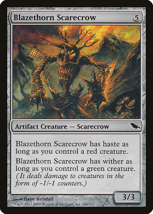 MTG ■無/英語版■ 《猛火茨のカカシ/Blazethorn Scarecrow》シャドウムーア SHM_画像1